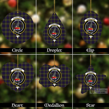 Clelland Tartan Christmas Aluminium Ornament with Family Crest Aluminium - Tartan Vibes Clothing