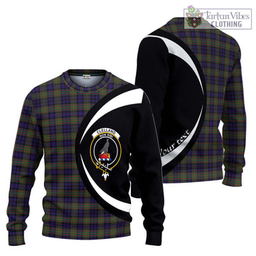 Clelland Tartan Ugly Sweater with Family Crest Circle Style Unisex - Tartan Vibes Clothing