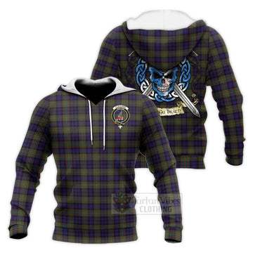 Clelland Tartan Knitted Hoodie with Family Crest Celtic Skull Style Unisex Knitted Pullover Hoodie - Tartan Vibes Clothing