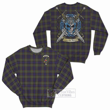 Clelland Tartan Sweatshirt with Family Crest Celtic Skull Style Unisex - Tartan Vibes Clothing