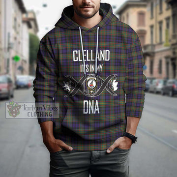 Clelland Tartan Hoodie with Family Crest DNA In Me Style Pullover Hoodie - Tartan Vibes Clothing