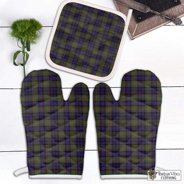Clelland Tartan Combo Oven Mitt & Pot-Holder Combo 2 Oven Mitt & 1 Pot-Holder Black - Tartan Vibes Clothing