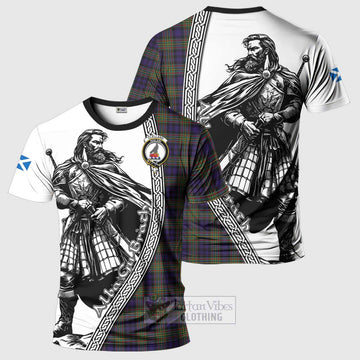 Clelland Tartan Clan Crest T-Shirt with Highlander Warrior Celtic Style Kid's Shirt - Tartan Vibes Clothing