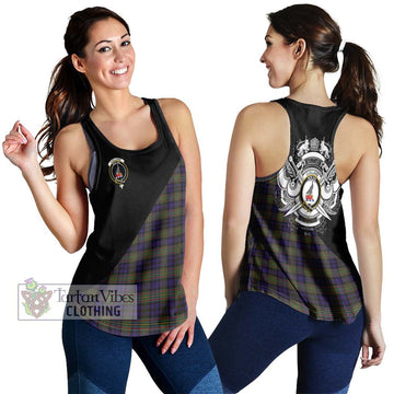 Clelland Tartan Women's Racerback Tanks with Family Crest and Military Logo Style 4XL - Tartan Vibes Clothing