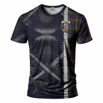Clelland Tartan T-Shirt with Family Crest Cross Sword Thistle Celtic Vibes Kid's Shirt - Tartan Vibes Clothing