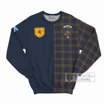 Clelland Tartan Sweatshirt Alba with Scottish Lion Royal Arm Half Style Unisex - Tartan Vibes Clothing