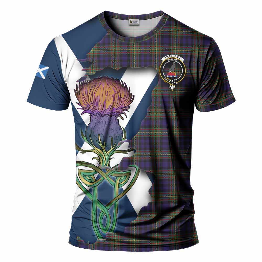 Clelland Tartan Family Crest T-Shirt Scottish Thistle Celtic Inspired Kid's Shirt - Tartan Vibes Clothing