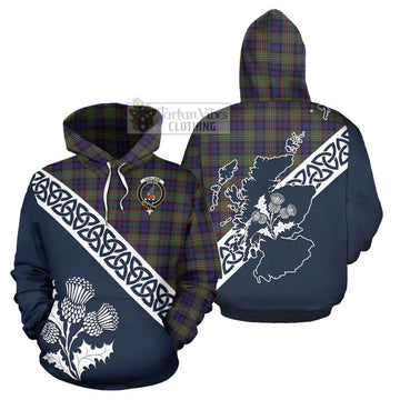 Clelland Tartan Hoodie Featuring Thistle and Scotland Map Zip Hoodie - Tartan Vibes Clothing