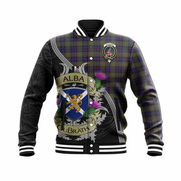 Clelland Tartan Family Crest Baseball Jacket Lion Rampant Royal Thistle Shield Celtic Inspired Unisex - Tartan Vibes Clothing