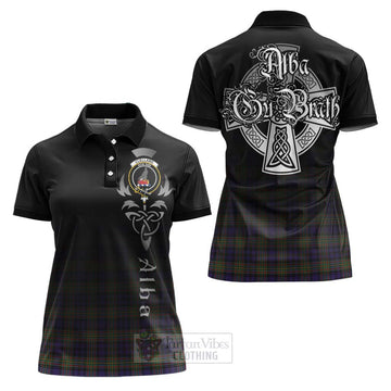 Clelland Tartan Women's Polo Shirt Featuring Alba Gu Brath Family Crest Celtic Inspired Women - Tartan Vibes Clothing