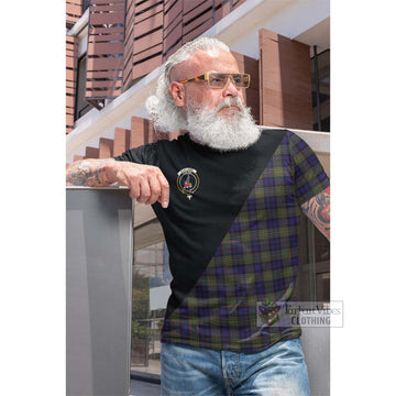 Clelland Tartan Cotton T-shirt with Family Crest and Military Logo Style Men's Shirt - Tartan Vibes Clothing