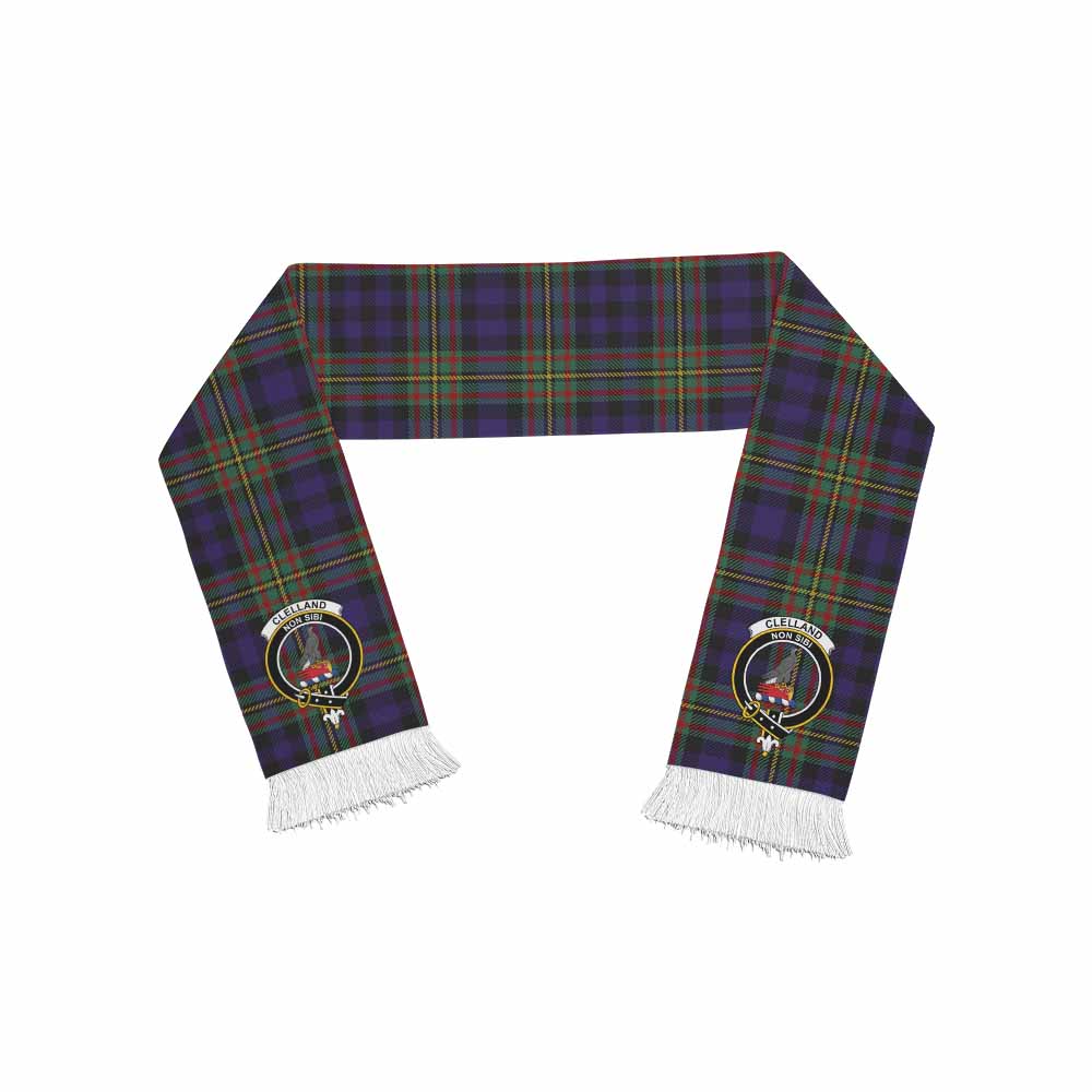 Clelland Tartan Ruffneck Scarf with Family Crest One Size 67.7*6.7 inches - Tartan Vibes Clothing