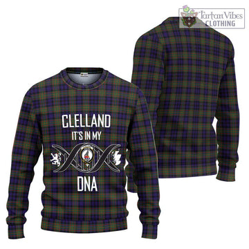 Clelland Tartan Ugly Sweater with Family Crest DNA In Me Style Unisex - Tartan Vibes Clothing