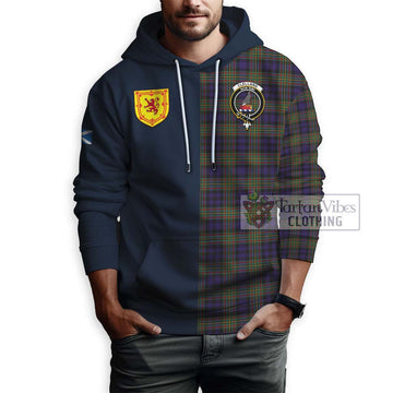 Clelland Tartan Hoodie Alba with Scottish Lion Royal Arm Half Style - Tartan Vibes Clothing