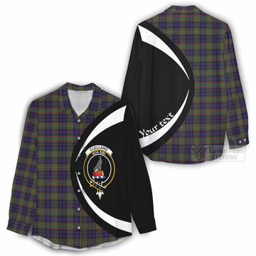 Clelland Tartan Women's Casual Shirt with Family Crest Circle Style - Tartan Vibes Clothing