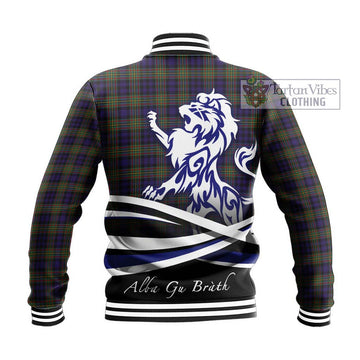 Clelland Tartan Baseball Jacket with Alba Gu Brath Regal Lion Emblem - Tartan Vibes Clothing