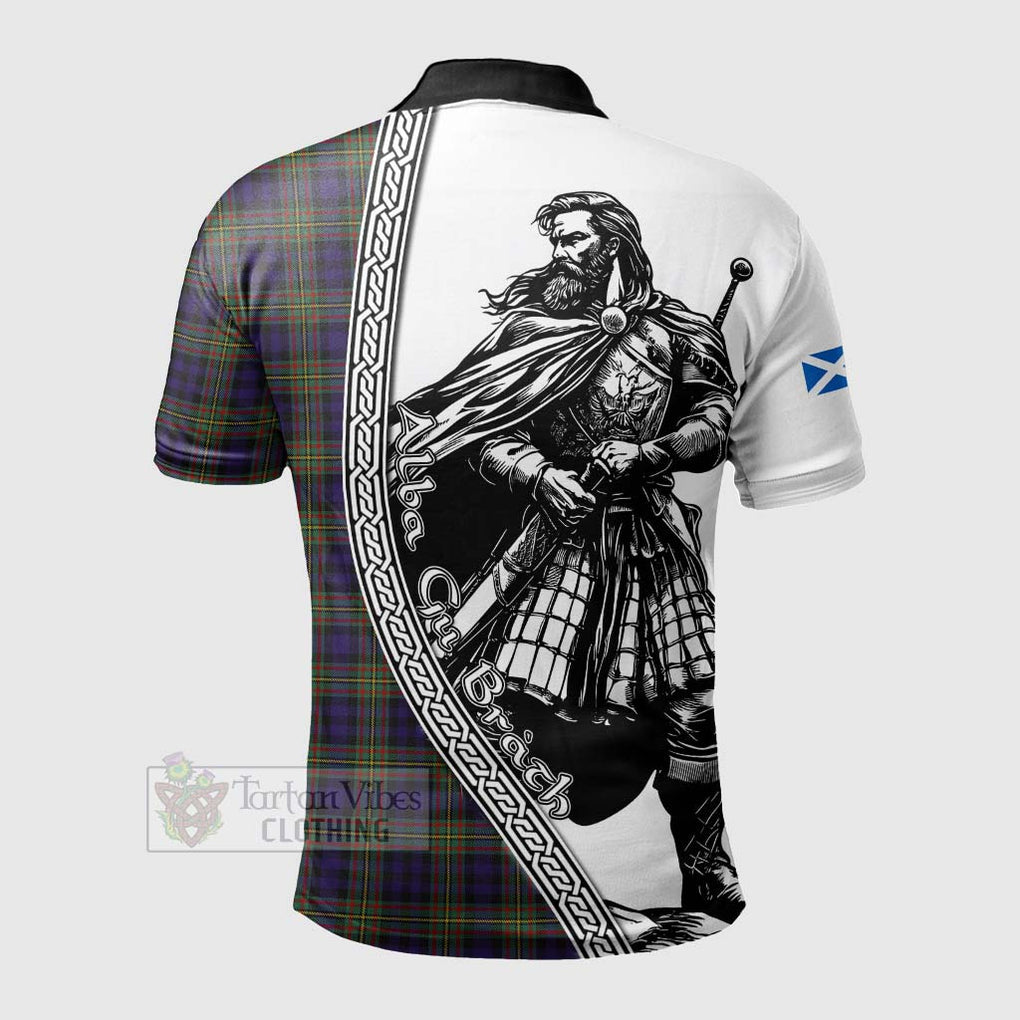 Clelland Tartan Clan Crest Polo Shirt with Highlander Warrior Celtic Style - Tartan Vibes Clothing