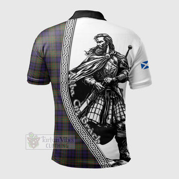 Clelland Tartan Clan Crest Polo Shirt with Highlander Warrior Celtic Style - Tartan Vibes Clothing