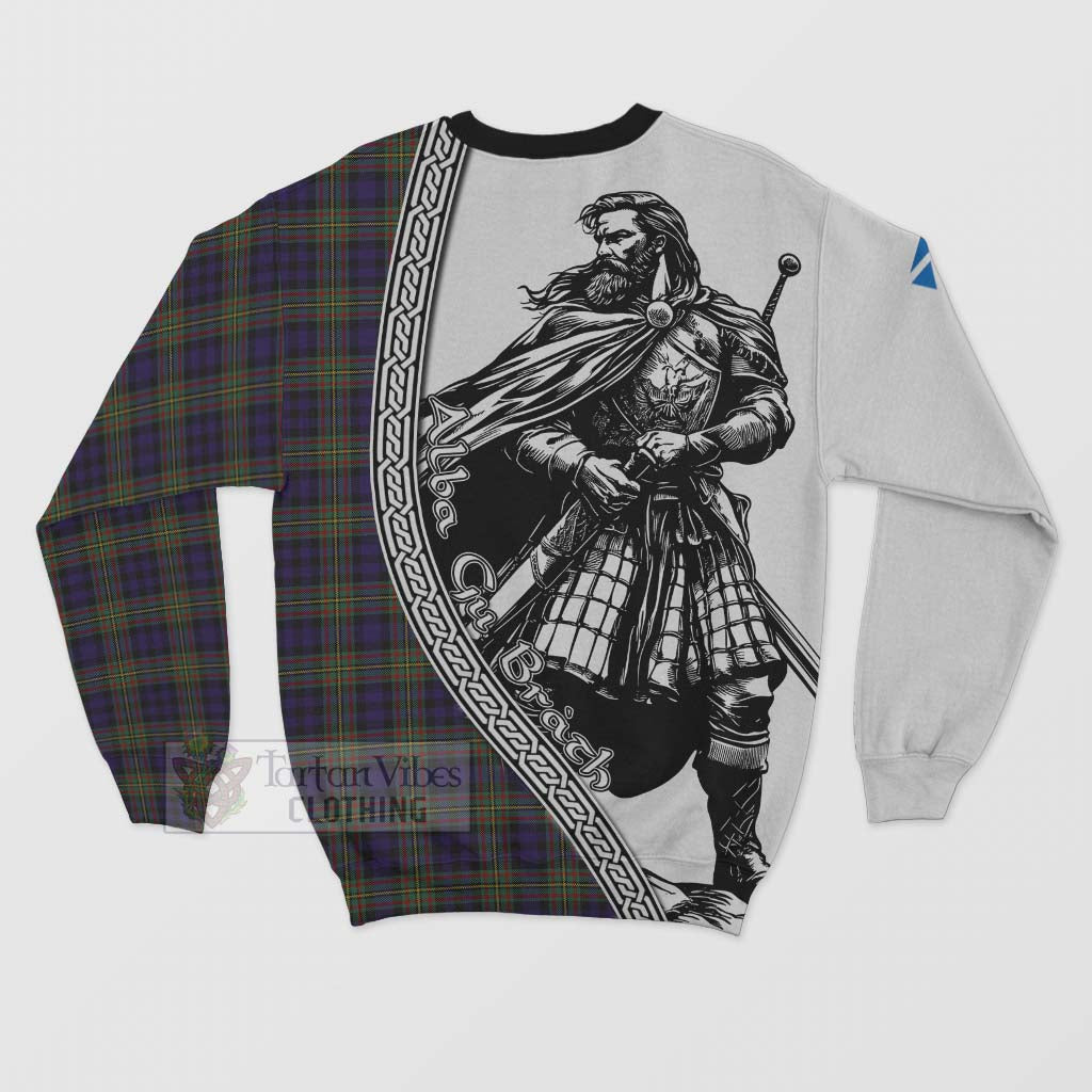 Clelland Tartan Clan Crest Sweatshirt with Highlander Warrior Celtic Style - Tartan Vibes Clothing