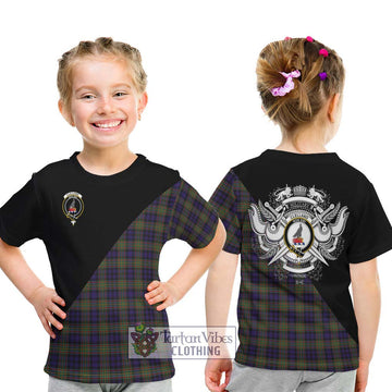 Clelland Tartan Kid T-Shirt with Family Crest and Military Logo Style - Tartan Vibes Clothing