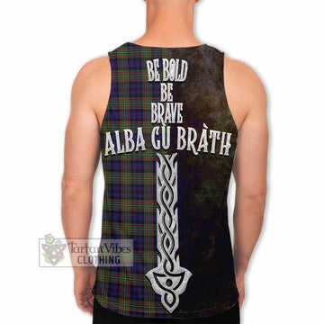 Clelland Tartan Family Crest Men's Tank Top Alba Gu Brath Be Brave Lion Ancient Style