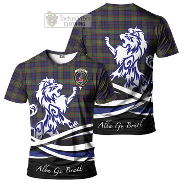 Clelland Tartan Cotton T-shirt with Alba Gu Brath Regal Lion Emblem Women's Shirt - Tartan Vibes Clothing