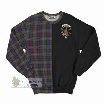 Clelland Tartan Sweatshirt with Family Crest and Half Of Me Style - Tartan Vibes Clothing