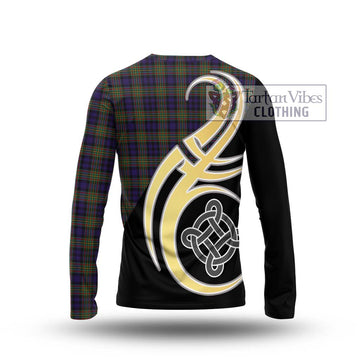 Clelland Tartan Long Sleeve T-Shirt with Family Crest and Celtic Symbol Style - Tartan Vibes Clothing