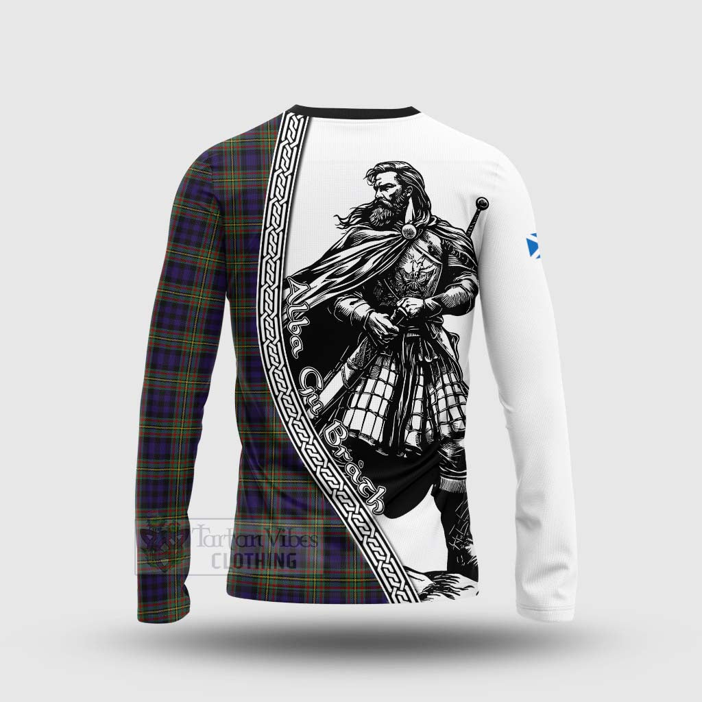 Clelland Tartan Clan Crest Long Sleeve T-Shirt with Highlander Warrior Celtic Style - Tartan Vibes Clothing