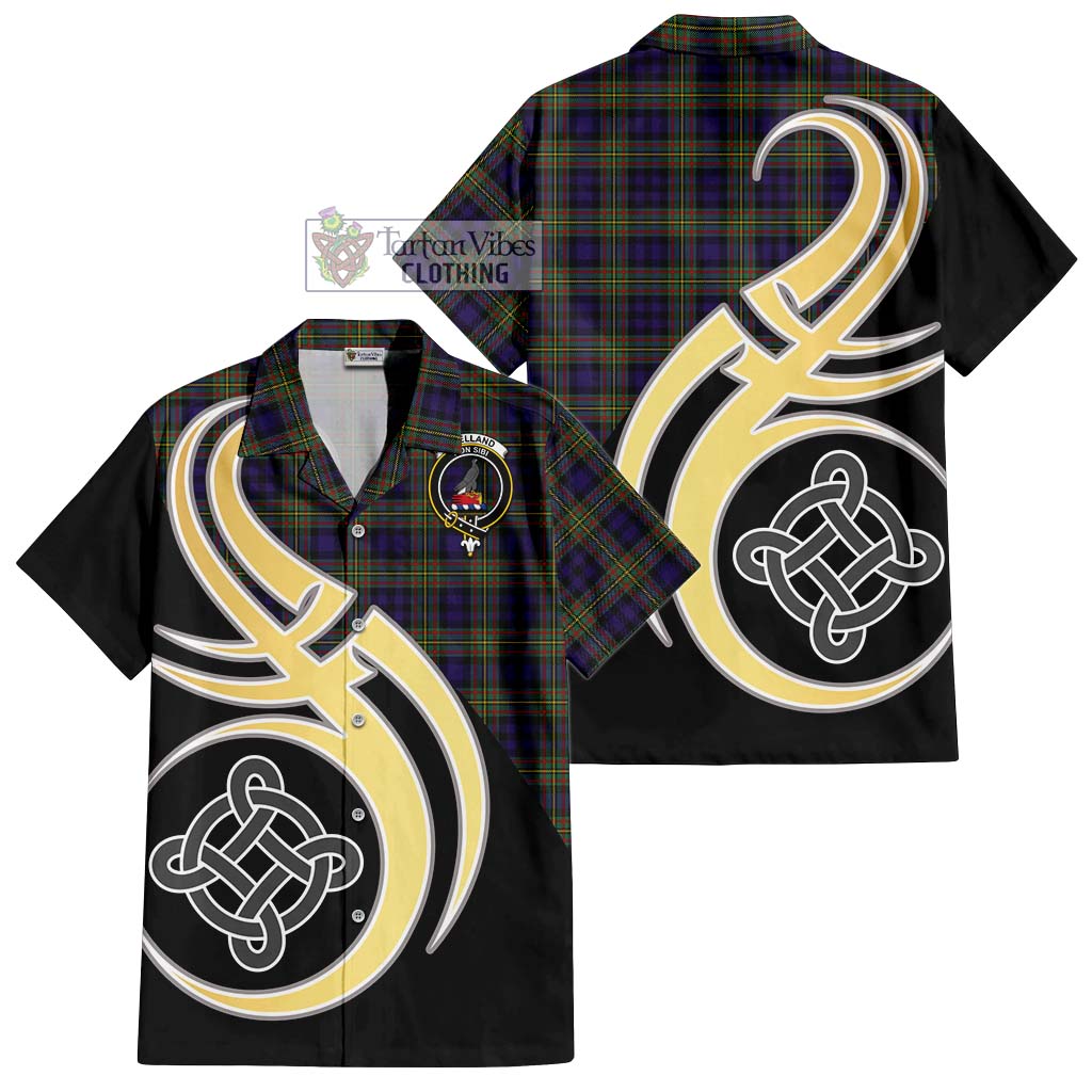 Clelland Tartan Hawaiian Shirt with Family Crest and Celtic Symbol Style - Tartan Vibes Clothing