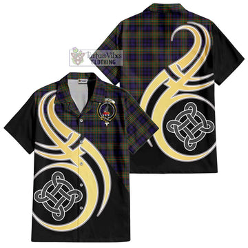 Clelland Tartan Hawaiian Shirt with Family Crest and Celtic Symbol Style - Tartan Vibes Clothing