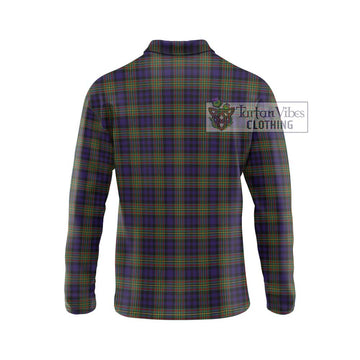 Clelland Tartan Long Sleeve Polo Shirt with Family Crest DNA In Me Style - Tartan Vibes Clothing