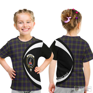 Clelland Tartan Kid T-Shirt with Family Crest Circle Style - Tartan Vibes Clothing