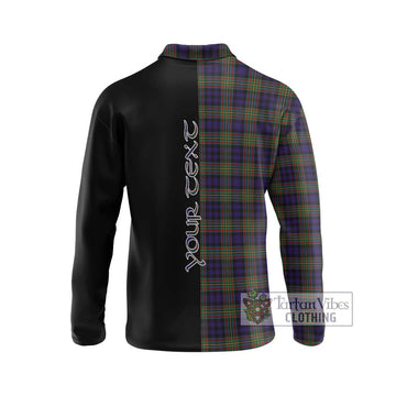 Clelland Tartan Long Sleeve Polo Shirt with Family Crest and Half Of Me Style - Tartan Vibes Clothing