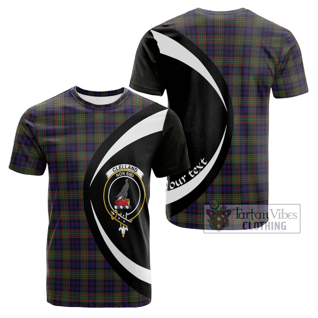 Clelland Tartan Cotton T-shirt with Family Crest Circle Style Kid's Shirt - Tartan Vibes Clothing
