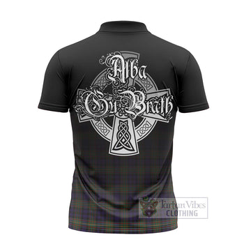 Clelland Tartan Zipper Polo Shirt Featuring Alba Gu Brath Family Crest Celtic Inspired - Tartan Vibes Clothing