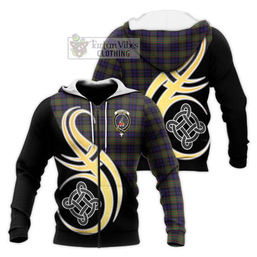 Clelland Tartan Knitted Hoodie with Family Crest and Celtic Symbol Style Unisex Knitted Zip Hoodie - Tartan Vibes Clothing