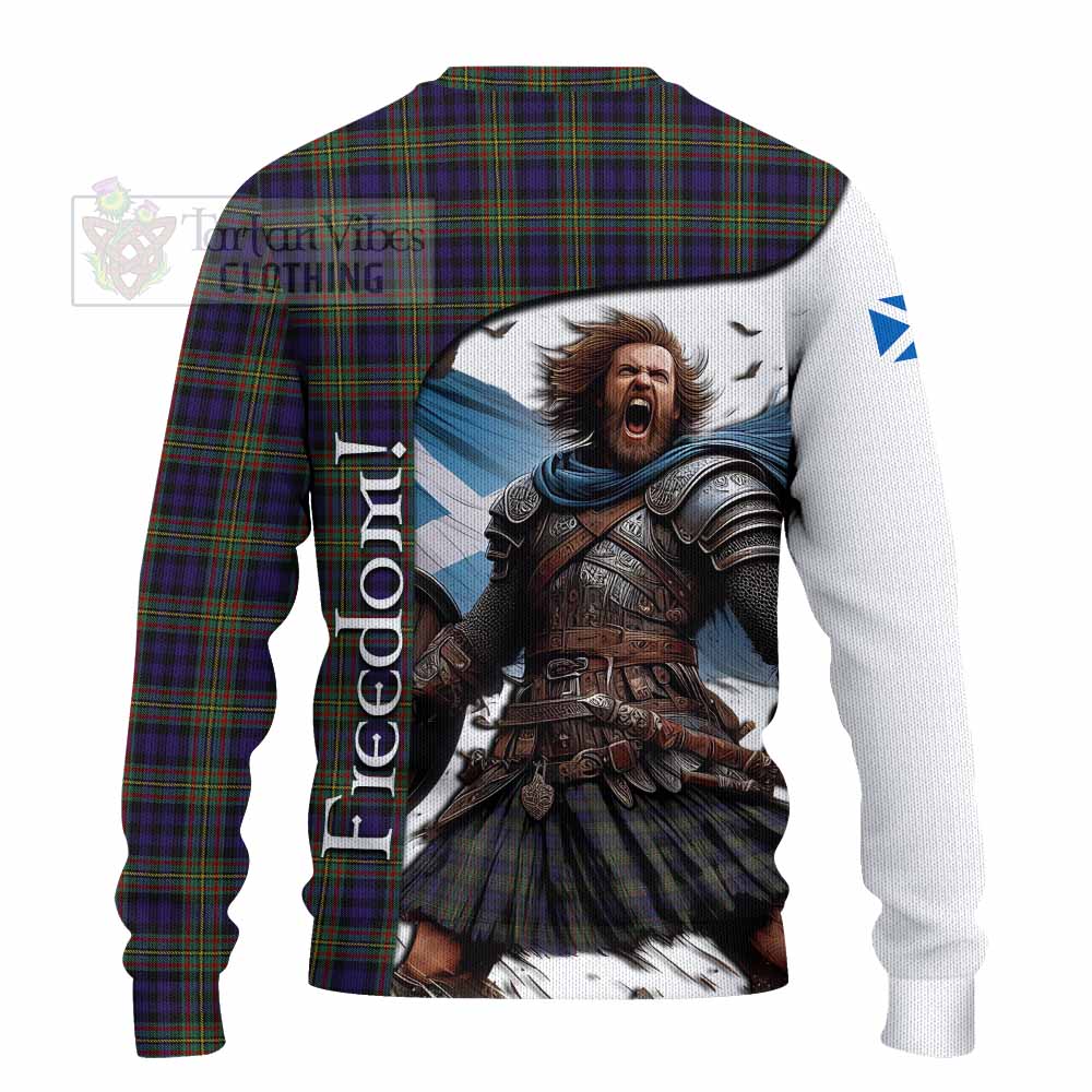 Tartan Vibes Clothing Clelland Crest Tartan Knitted Sweater Inspired by the Freedom of Scottish Warrior