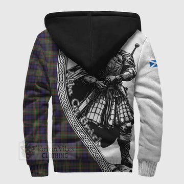 Clelland Tartan Clan Crest Sherpa Hoodie with Highlander Warrior Celtic Style - Tartan Vibes Clothing