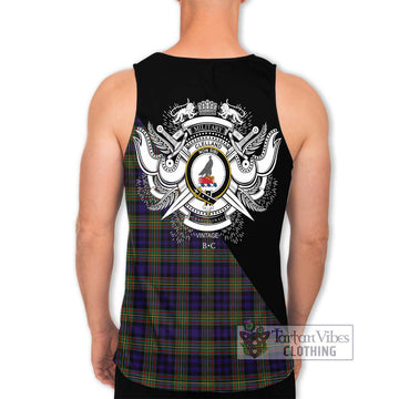 Clelland Tartan Men's Tank Top with Family Crest and Military Logo Style - Tartan Vibes Clothing