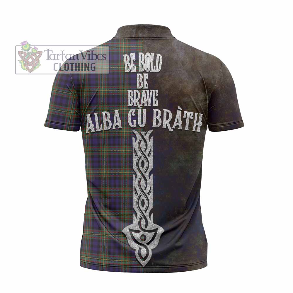Tartan Vibes Clothing Clelland Tartan Family Crest Zipper Polo Shirt Alba Gu Brath Be Brave Lion Ancient Style
