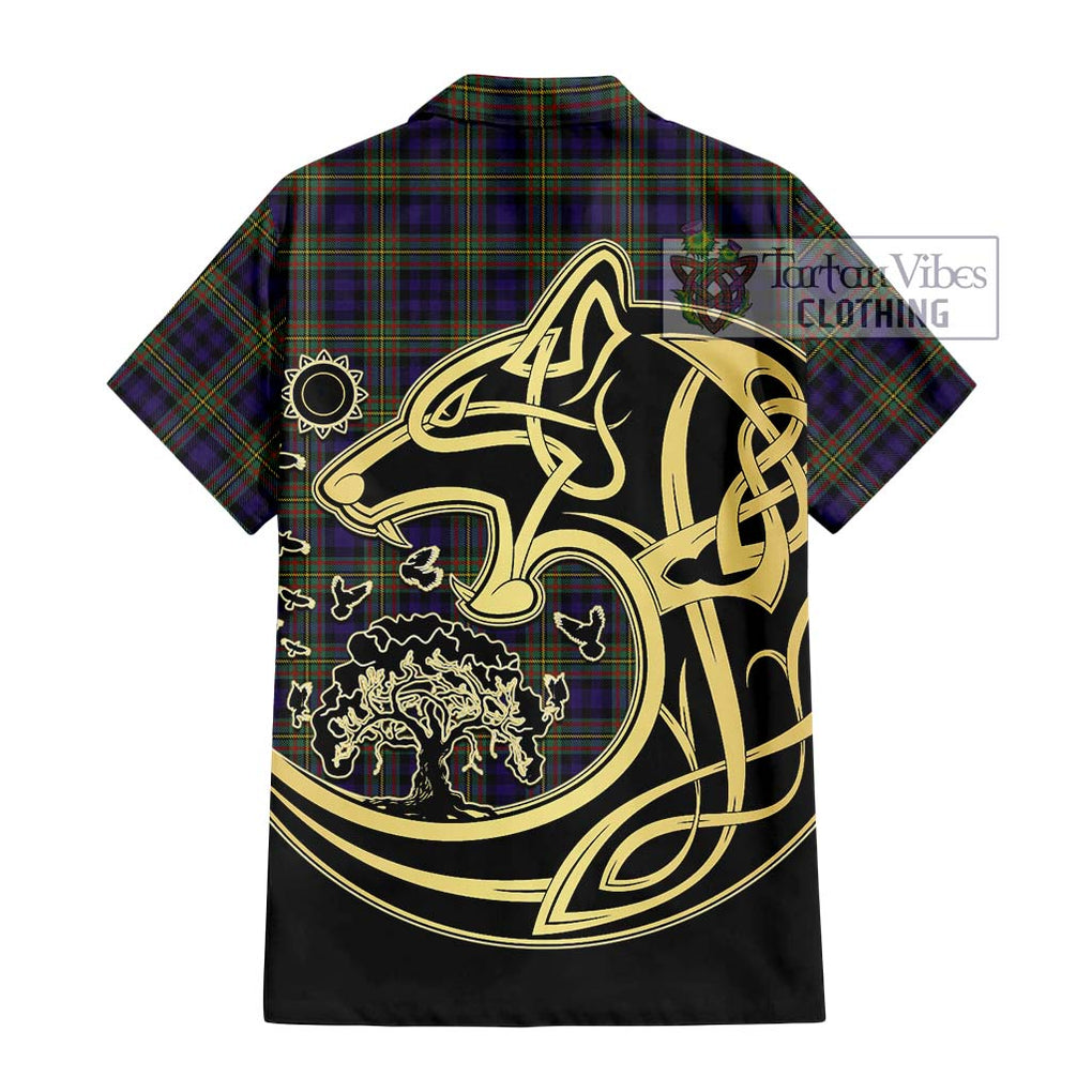 Clelland Tartan Hawaiian Shirt with Family Crest Celtic Wolf Style - Tartan Vibes Clothing