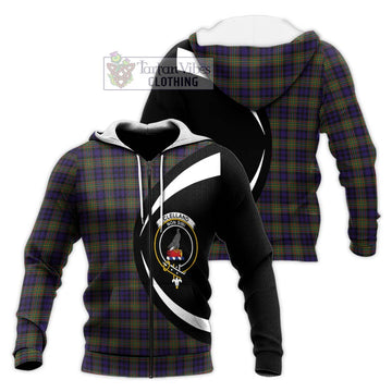 Clelland Tartan Knitted Hoodie with Family Crest Circle Style Unisex Knitted Zip Hoodie - Tartan Vibes Clothing