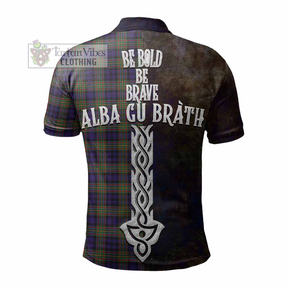 Tartan Vibes Clothing Clelland Tartan Family Crest Polo Shirt Alba Gu Brath Be Brave Lion Ancient Style
