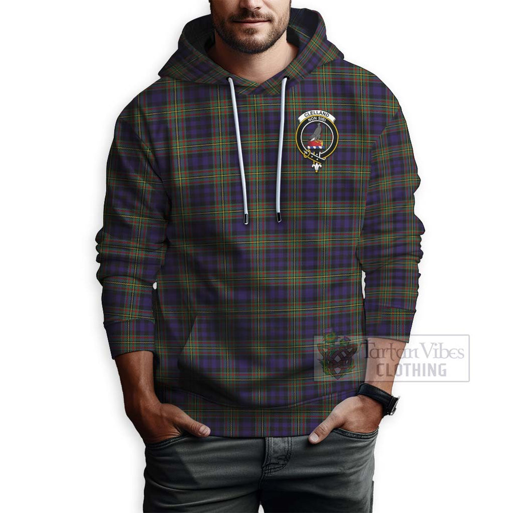 Clelland Tartan Hoodie with Family Crest Celtic Skull Style - Tartan Vibes Clothing