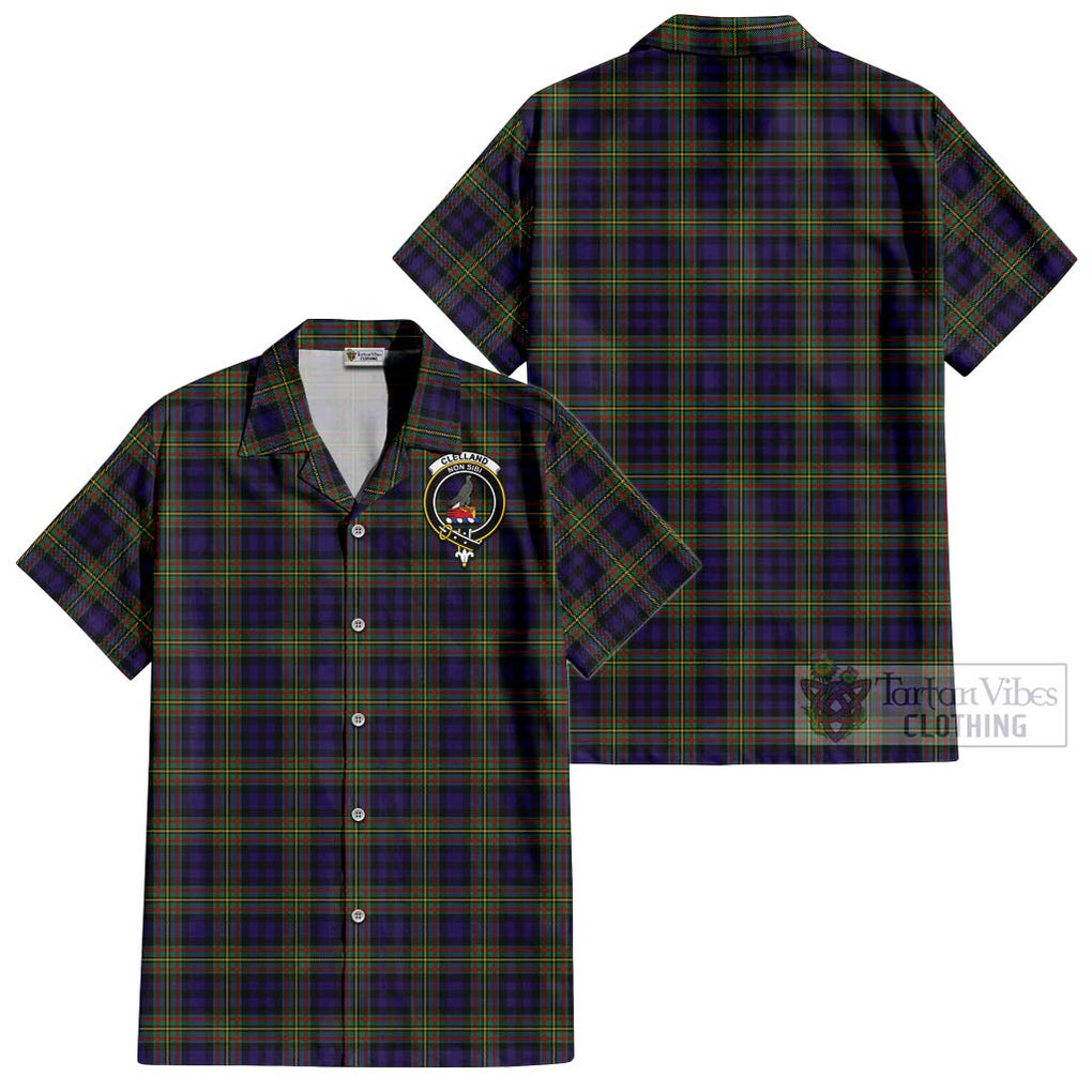 Clelland Tartan Cotton Hawaiian Shirt with Family Crest - Tartan Vibes Clothing