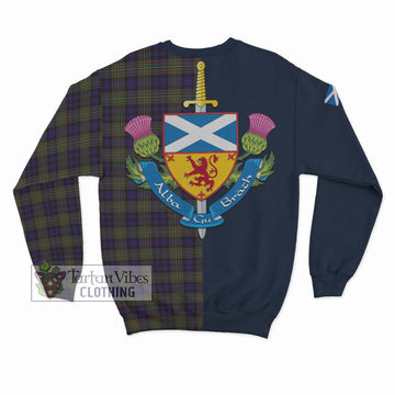 Clelland Tartan Sweatshirt Alba with Scottish Lion Royal Arm Half Style - Tartan Vibes Clothing