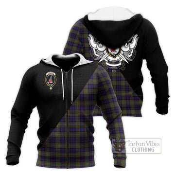 Clelland Tartan Knitted Hoodie with Family Crest and Military Logo Style Unisex Knitted Zip Hoodie - Tartan Vibes Clothing