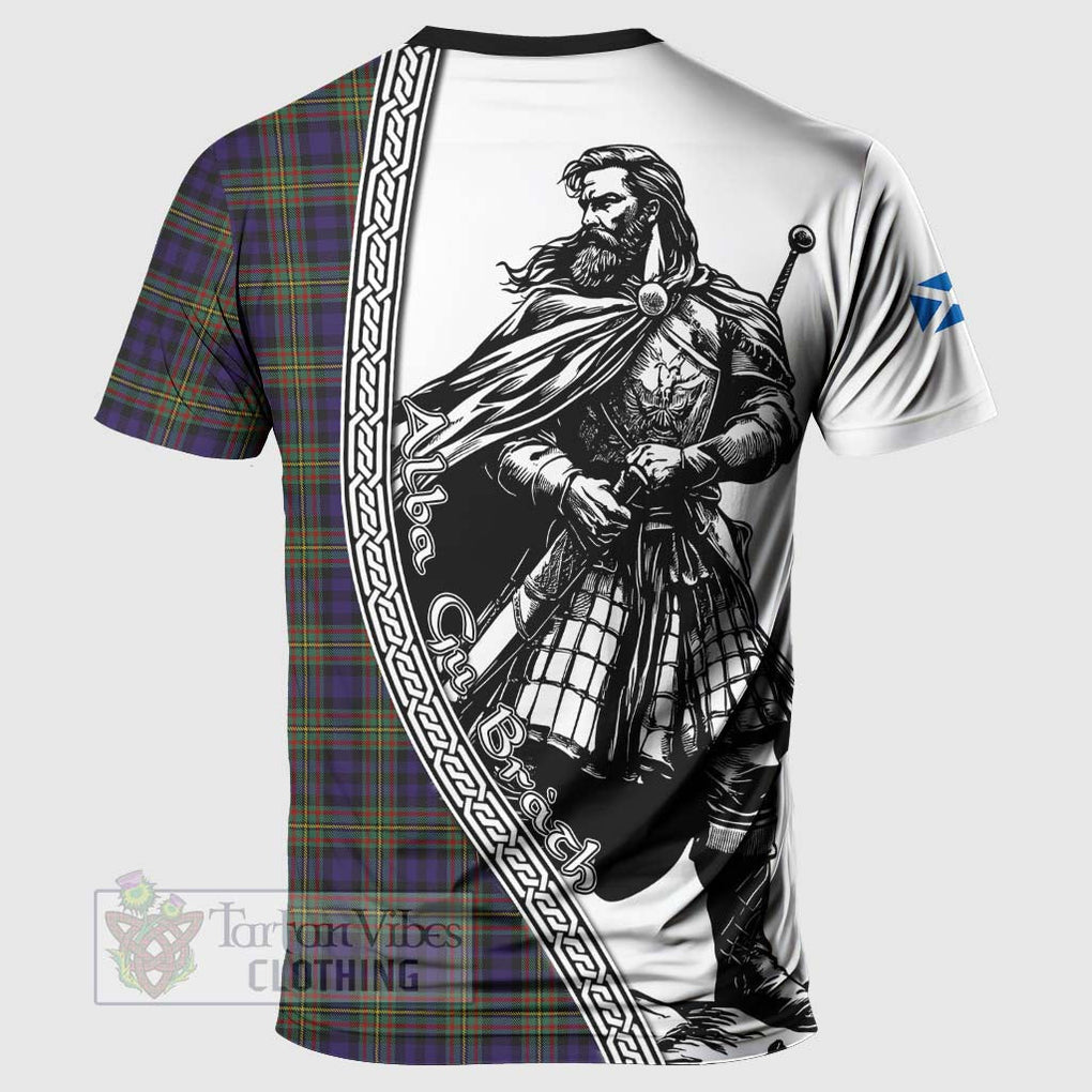 Clelland Tartan Clan Crest T-Shirt with Highlander Warrior Celtic Style - Tartan Vibes Clothing