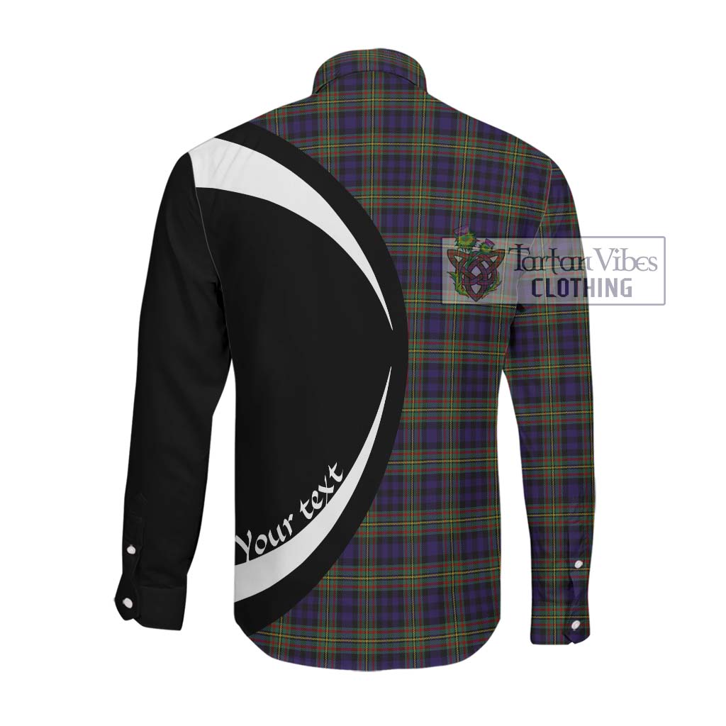 Clelland Tartan Long Sleeve Button Up with Family Crest Circle Style Men's Shirt - Tartan Vibes Clothing